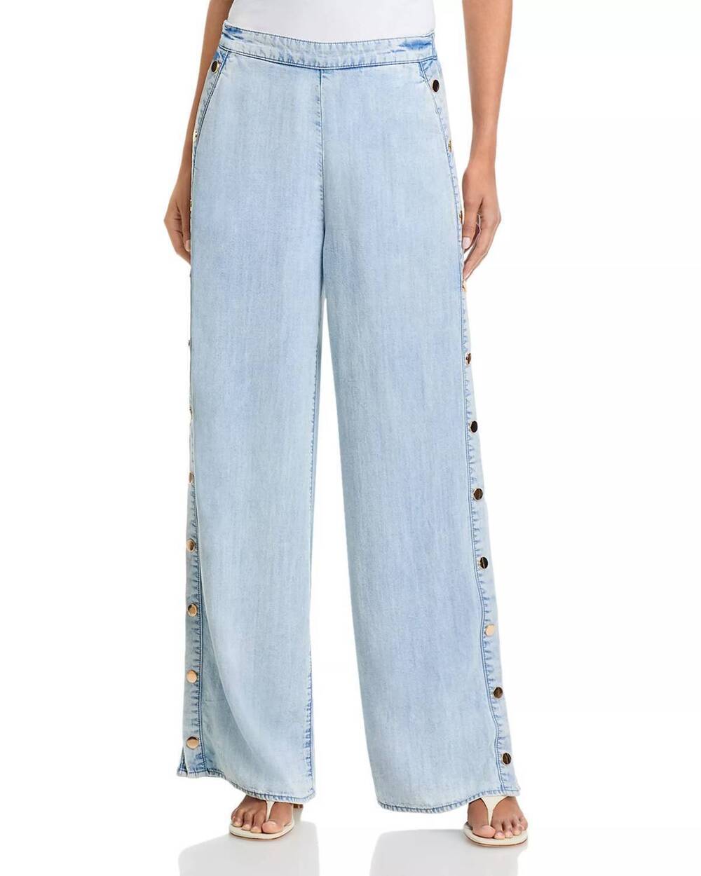 NEW GENERATION LOVE josalyn denim snap pants in light blue